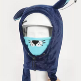 Ski Wear Kids Plush Jumping Ear Snow Helmet Hood