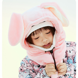 Ski Wear Kids Plush Jumping Ear Snow Helmet Hood