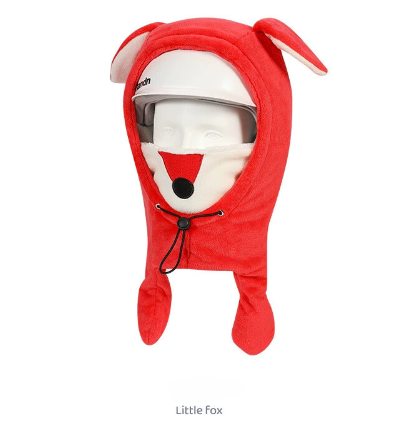 Ski Wear Kids Plush Jumping Ear Snow Helmet Hood