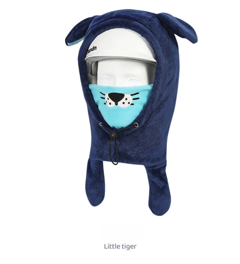 Ski Wear Kids Plush Jumping Ear Snow Helmet Hood