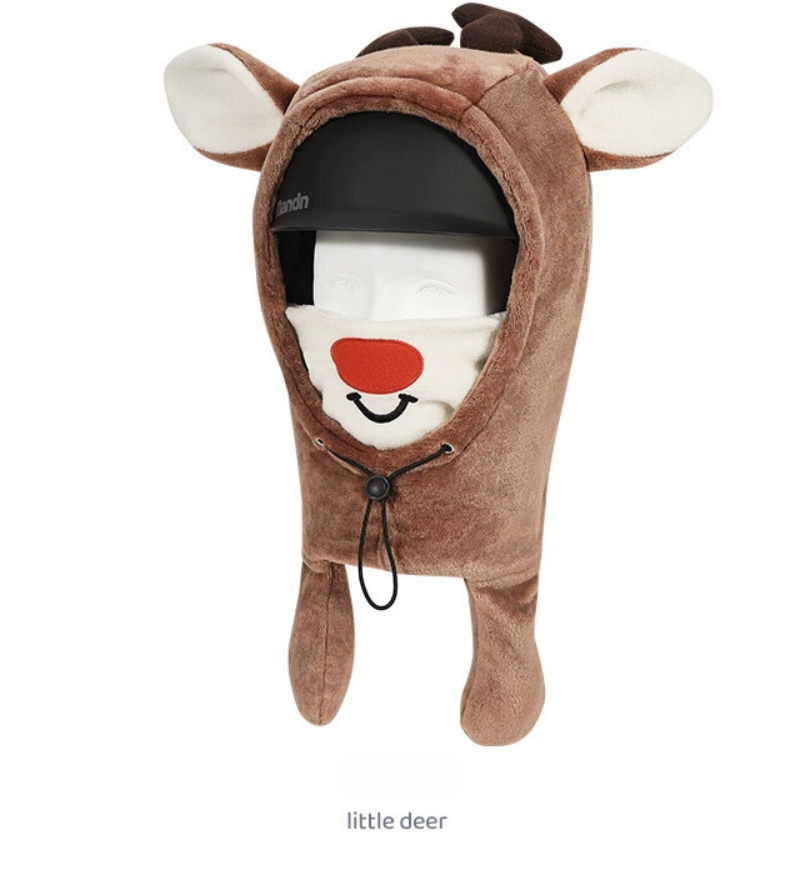 Ski Wear Kids Plush Jumping Ear Snow Helmet Hood