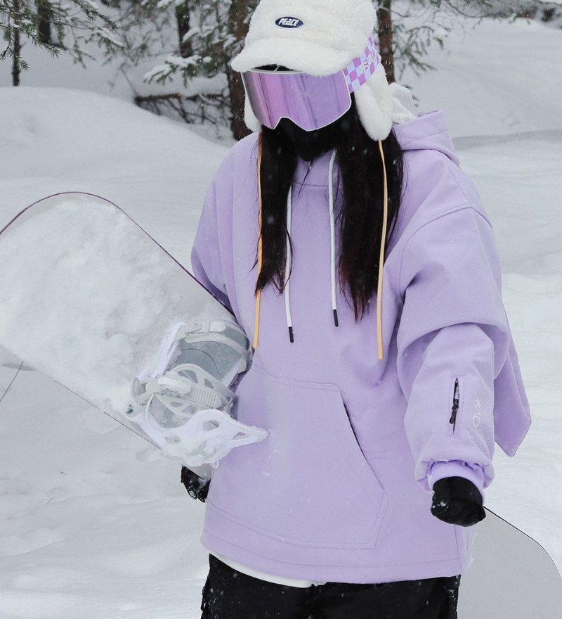 Ski Wear Bunny Ear Waterproof Loose-Fit Ski Hoodie - Women's