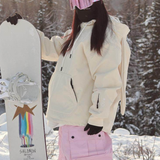 Ski Wear Bunny Ear Waterproof Loose-Fit Ski Hoodie - Women's