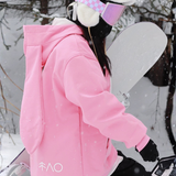 Ski Wear Bunny Ear Waterproof Loose-Fit Ski Hoodie - Women's
