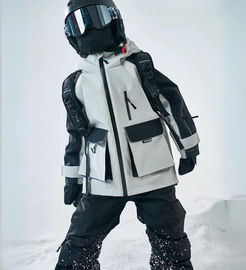 Ski Wear Waterproof Reflective Kids Snow Suit Jacket&Bibs (Single Unit Available)