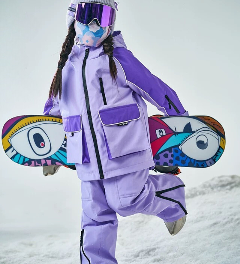 Ski Wear Waterproof Reflective Kids Snow Suit Jacket&Bibs (Single Unit Available)