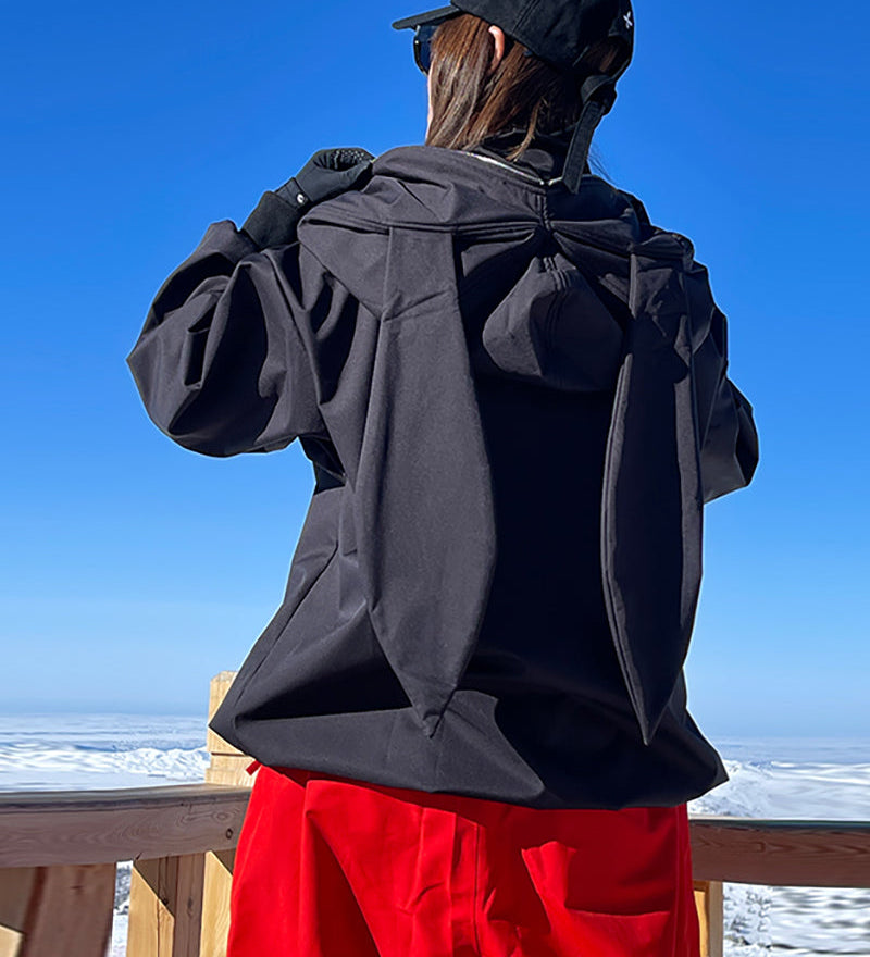 Ski Wear Outdoor Adorable Bunny Ears Warm Hoodie -Unisex