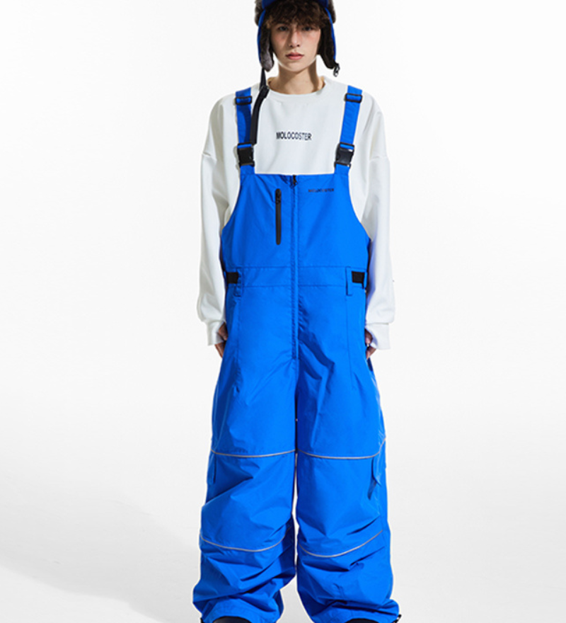 Ski Wear Snowboard Gear Reflective Stripe Ski Bibs - Unisex