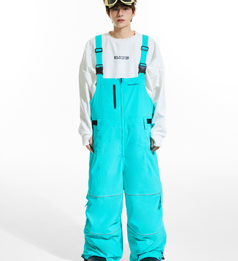 Ski Wear Snowboard Gear Reflective Stripe Ski Bibs - Unisex