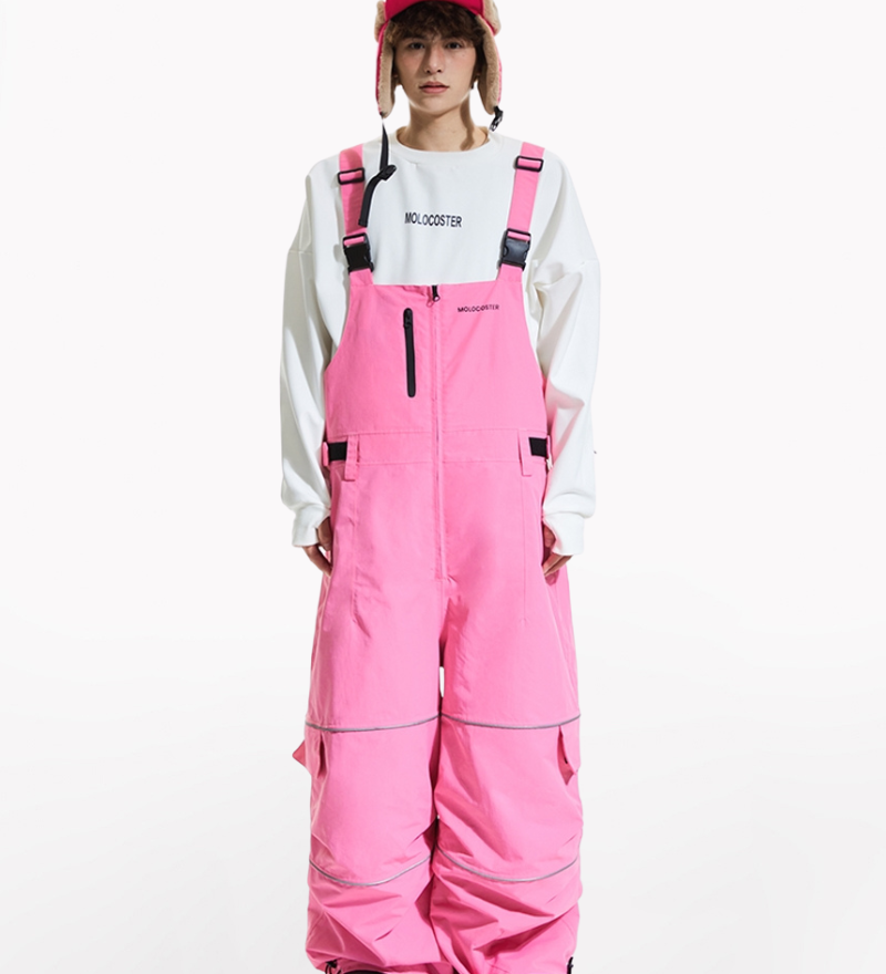 Ski Wear Snowboard Gear Reflective Stripe Ski Bibs - Unisex