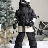 Ski Wear Color Block Waterproof Jacket&Bibs Kids Snow Suit (Single Unit Available)