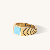 Porto Santo Signet Ring with Turquoise