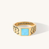 Porto Santo Signet Ring with Turquoise