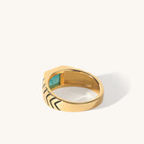 Porto Santo Signet Ring with Turquoise