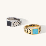 Porto Santo Signet Ring with Black Onyx