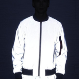 Techwear Silver Reflective Flight Jacket