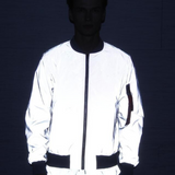 Techwear Silver Reflective Flight Jacket