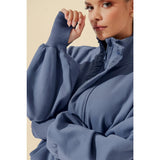 Ooey Gooey Half Zip Sweater - Blue Dusk
