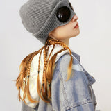 Aviator Sunglasses Knitted Futuristic Hat