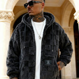 Men'S Hooded Warm Long Sleeve | Comfortable Casual Jacket with Zipper Closure, Suitable for Fall/Winter, Solid Color with Pockets