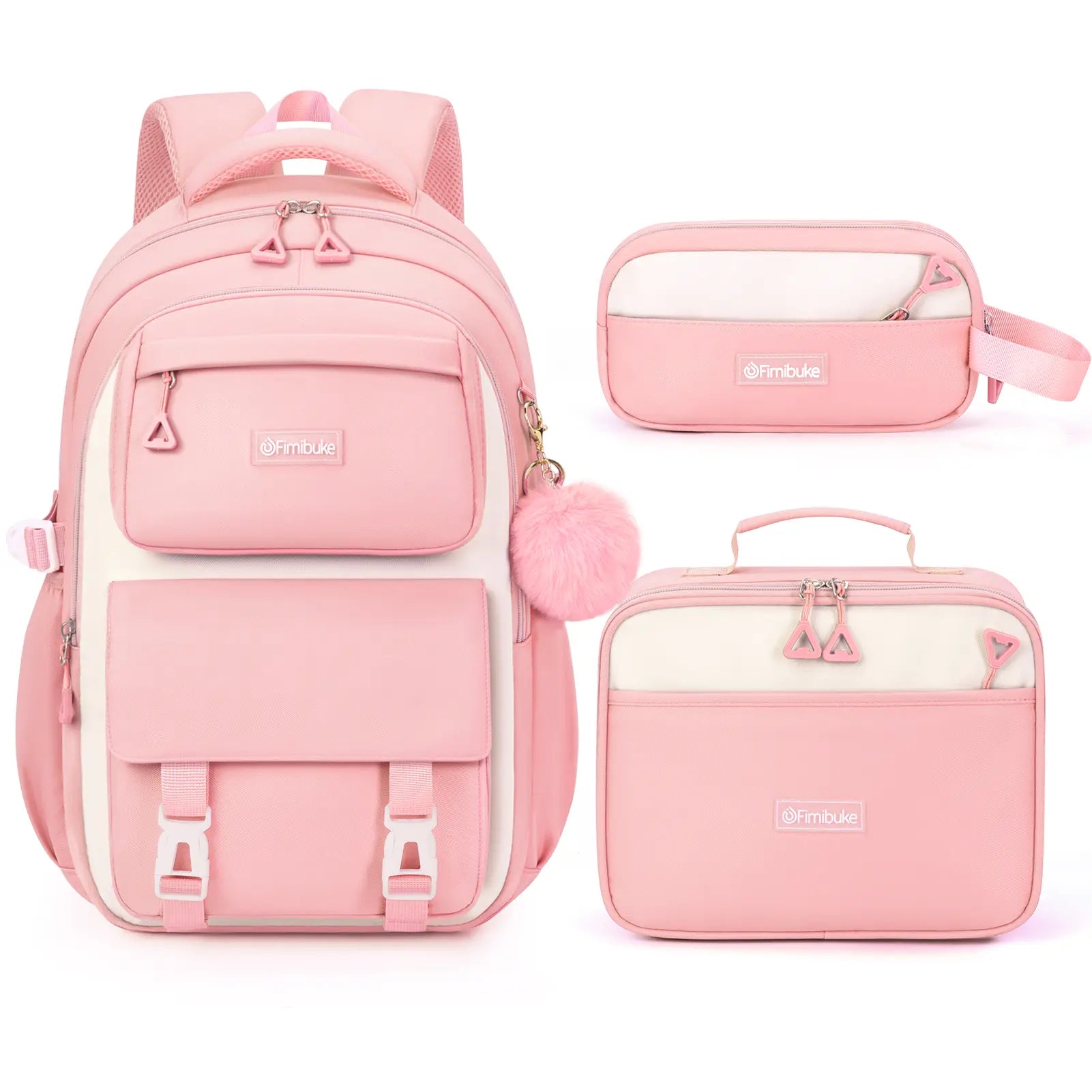 Fimibuke 3PCS Backpack for School,Waterproof Bookbag Set with Lunch Box & Pencil Case,School Bag for Elementary Middle School,Back to School Gift,Birthday'S Gift,Back to School Shopping,Travel Essentials