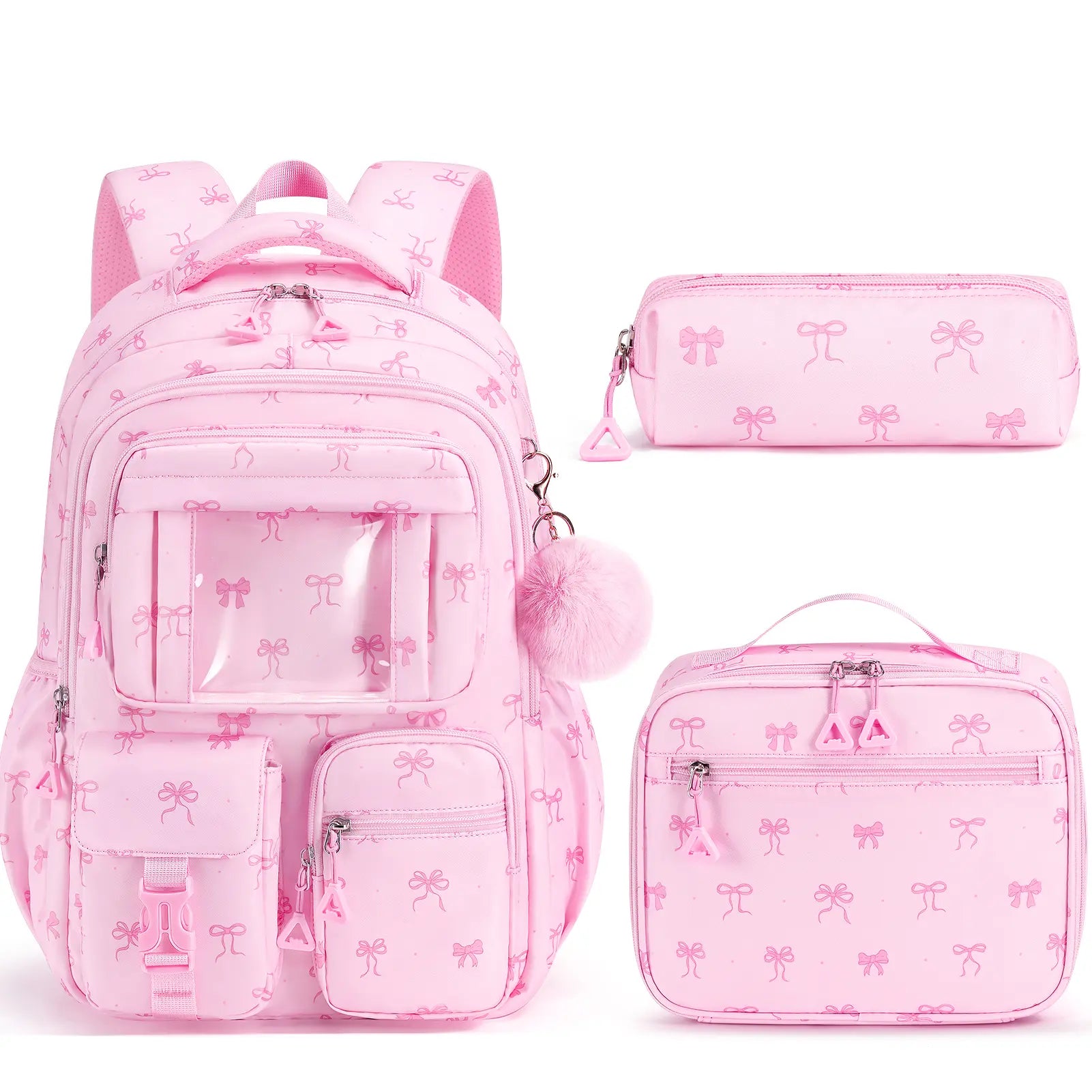 Fimibuke 3PCS Backpack for School,Waterproof Bookbag Set with Lunch Box & Pencil Case,School Bag for Elementary Middle School,Back to School Gift,Birthday'S Gift,Back to School Shopping,Travel Essentials