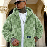 Men'S Hooded Warm Long Sleeve | Comfortable Casual Jacket with Zipper Closure, Suitable for Fall/Winter, Solid Color with Pockets