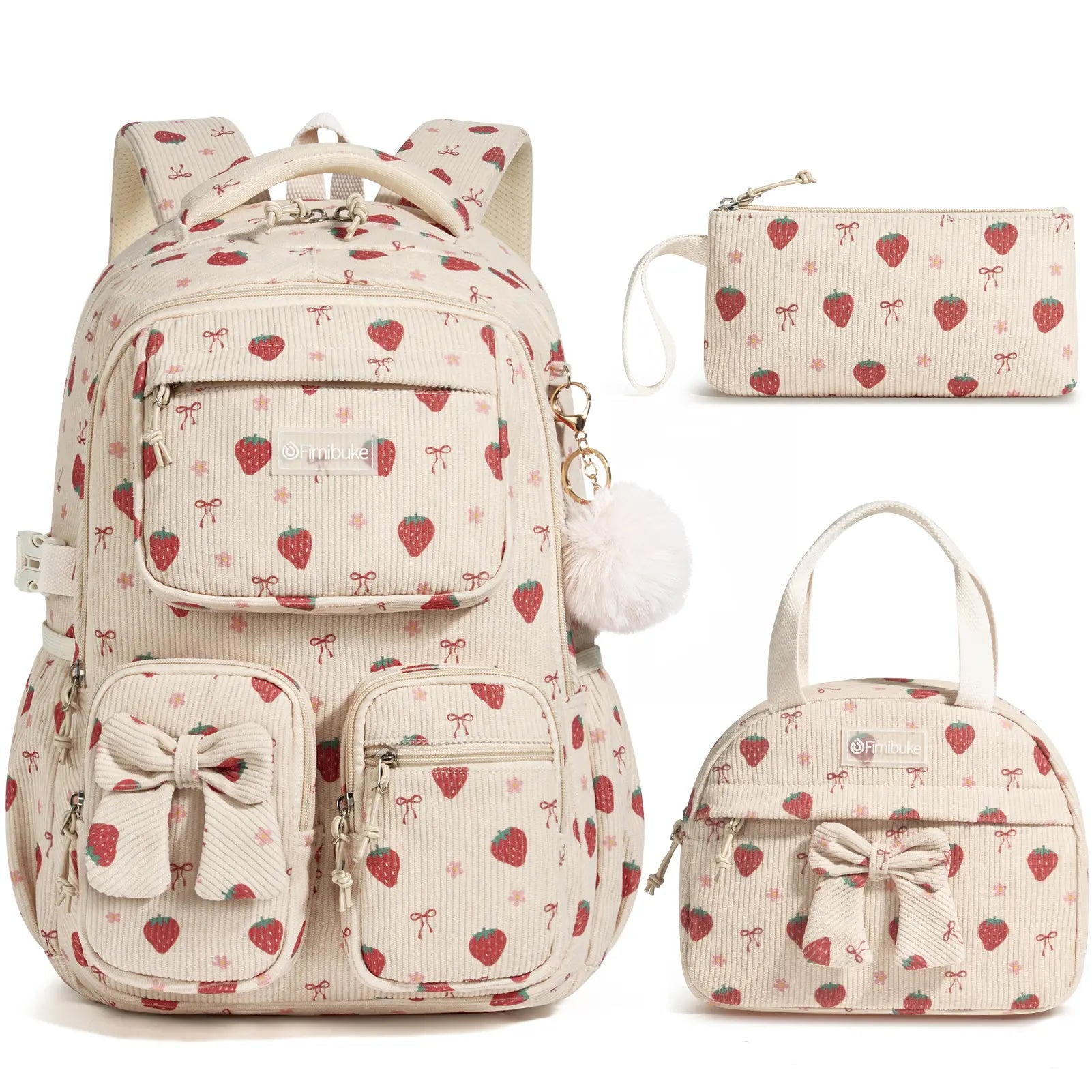 Fimibuke 3PCS Backpack for School,Waterproof Bookbag Set with Lunch Box & Pencil Case,School Bag for Elementary Middle School,Back to School Gift,Birthday'S Gift,Back to School Shopping,Travel Essentials