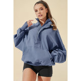 Ooey Gooey Half Zip Sweater - Blue Dusk