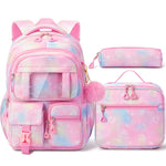 Fimibuke 3PCS Backpack for School,Waterproof Bookbag Set with Lunch Box & Pencil Case,School Bag for Elementary Middle School,Back to School Gift,Birthday'S Gift,Back to School Shopping,Travel Essentials