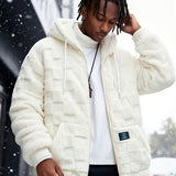 Men'S Hooded Warm Long Sleeve | Comfortable Casual Jacket with Zipper Closure, Suitable for Fall/Winter, Solid Color with Pockets