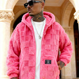 Men'S Hooded Warm Long Sleeve | Comfortable Casual Jacket with Zipper Closure, Suitable for Fall/Winter, Solid Color with Pockets