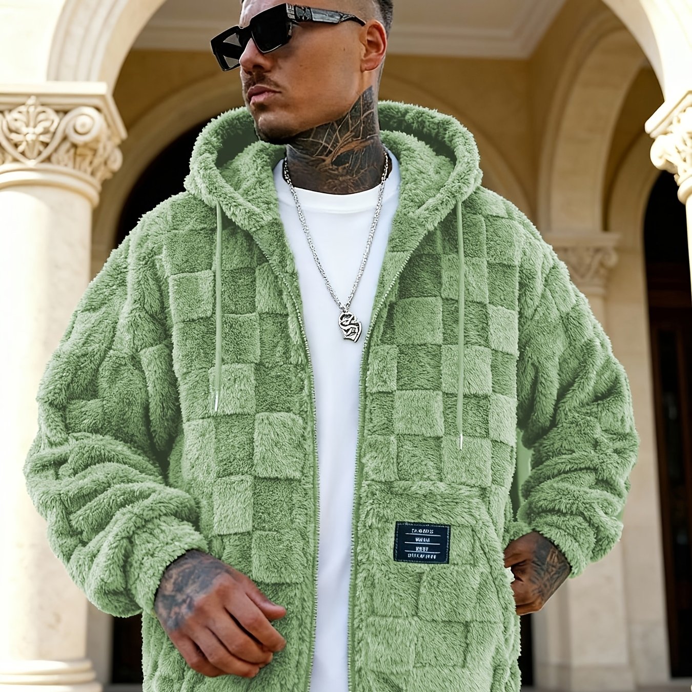 Men'S Hooded Warm Long Sleeve | Comfortable Casual Jacket with Zipper Closure, Suitable for Fall/Winter, Solid Color with Pockets