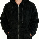 Pearson OBM Men's Plush Winter Thickened Casual Outerwear Fashion High-Quality Zipper Hoodie