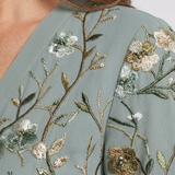 Evadne | Embroidered V Neck Maxi Dress