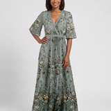 Evadne | Embroidered V Neck Maxi Dress