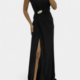 Emilija Maxi Haljina s Plisiranjem i Bočnim Izrezom