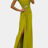 Emilija Maxi Haljina s Plisiranjem i Bočnim Izrezom